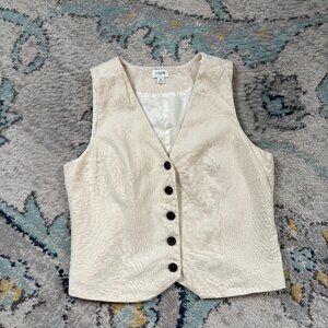 J Crew Button-front linen-blend vest SIZE 6